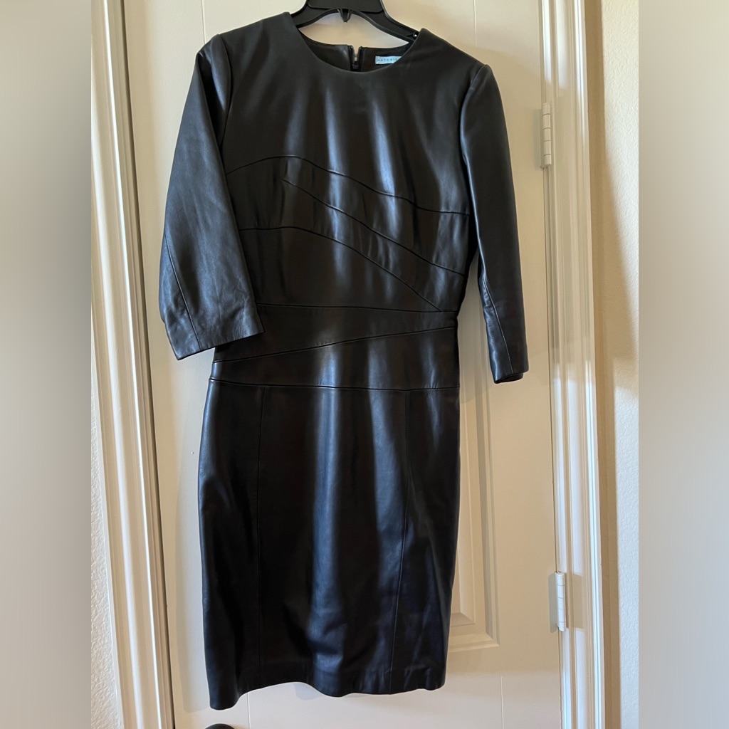 Antonio Melani Black Genuine Leather Dress Size 6